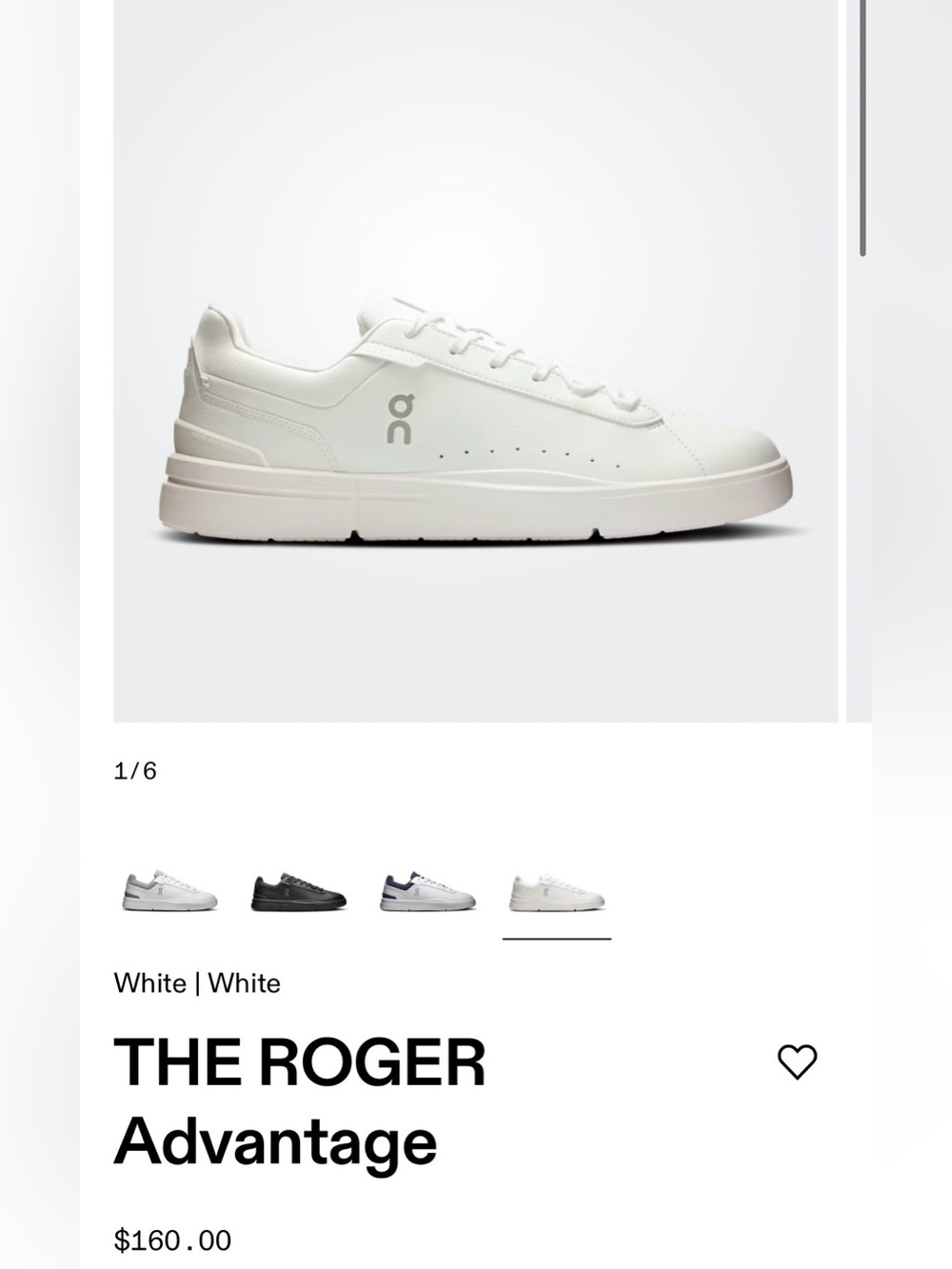On Running The Roger Advantage Sneaker - White